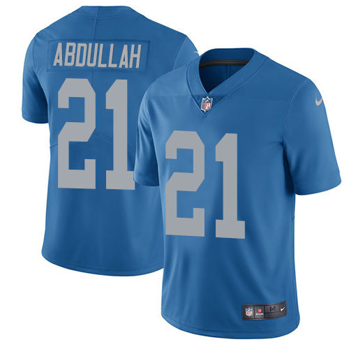 Nike Lions #21 Ameer Abdullah Blue Throwback Men's Stitched NFL Vapor Untouchable Limited Jersey
